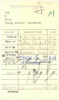 1985 Tupac Shakur Twice Signed Library Card (Letter of Provenance)